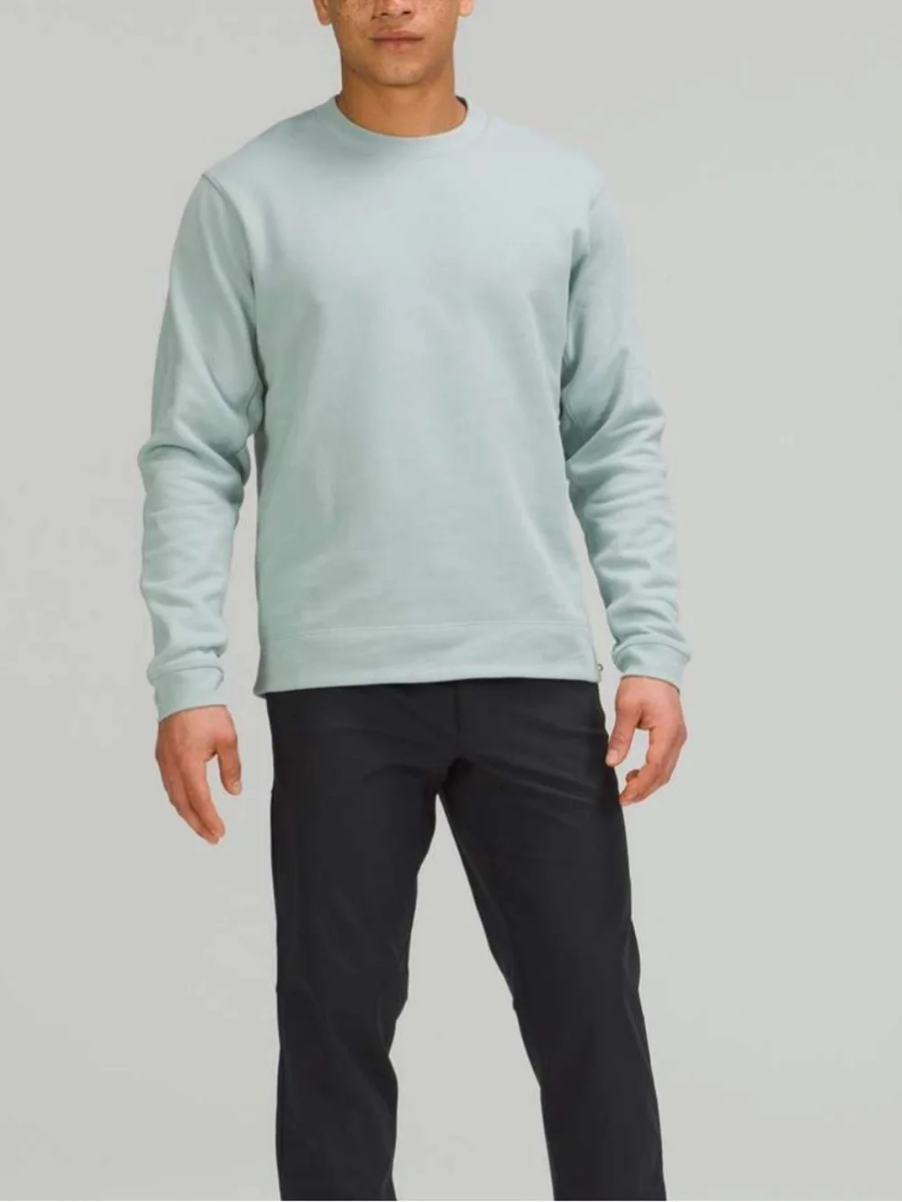 Lululemon French Terry Oversized Long Sleeve Crew Neck Sweater Silver Blue L
